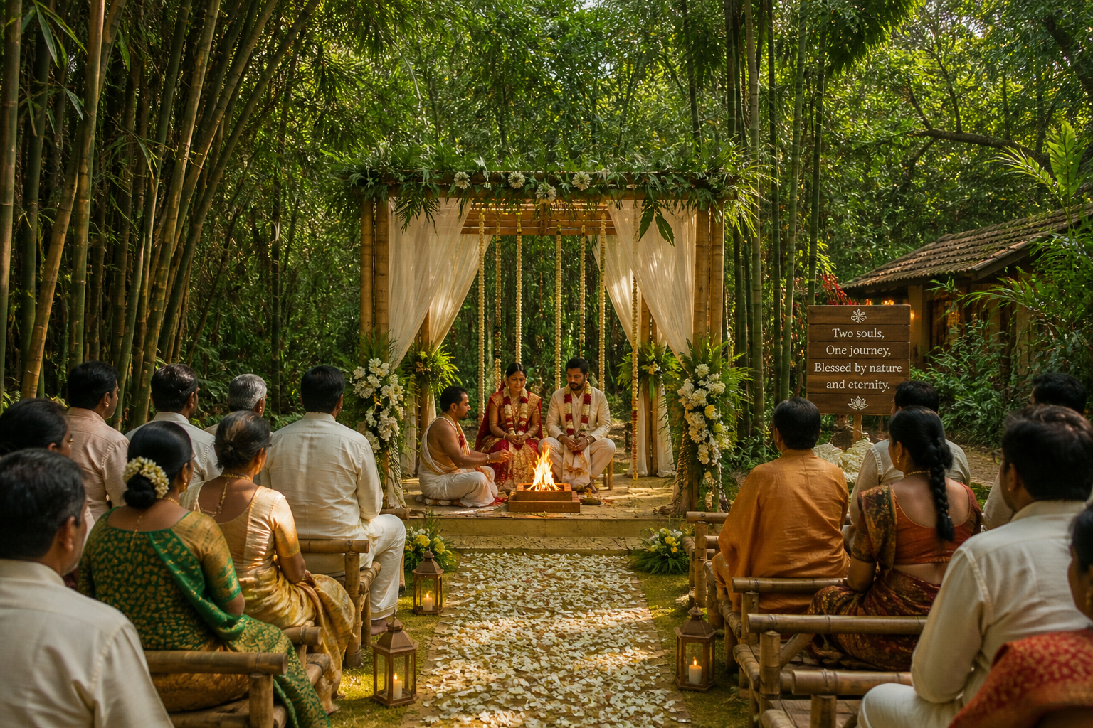 Nature wedding in forest