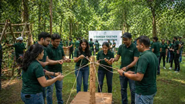 Corporate team-building on the lawn at Arekas Arena