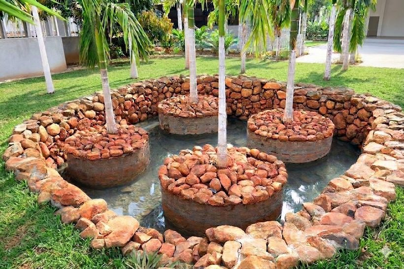 Water body with stone